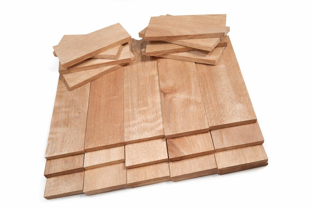 Exotic Pink Mahogany – Premium Set of 4 Wood Boards – 2 7/8" × 11 1/2" × 3/8" Minimum