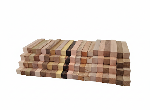 Premium Rare Exotic Wood Pen Blanks – Exclusive Multicolor Variety Pack of 20 – Hardwood Blocks – Sold per unit Blocs de Bois Exotique Rare Premium pour Stylos et Crayons – Lot de 20 Assortis Exclusifs – Vendu à l'unité