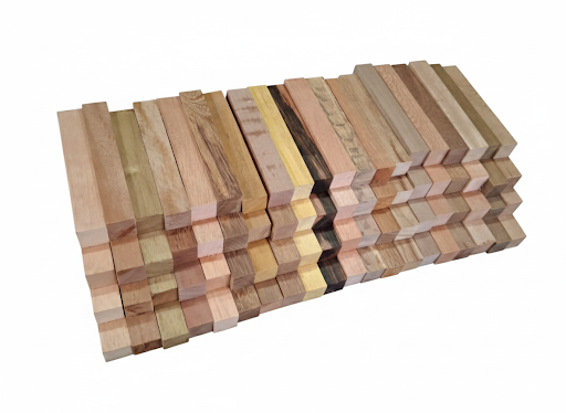 Premium Rare Exotic Wood Pen Blanks – Exclusive Multicolor Variety Pack of 20 – Hardwood Blocks – Sold per unit Blocs de Bois Exotique Rare Premium pour Stylos et Crayons – Lot de 20 Assortis Exclusifs – Vendu à l'unité