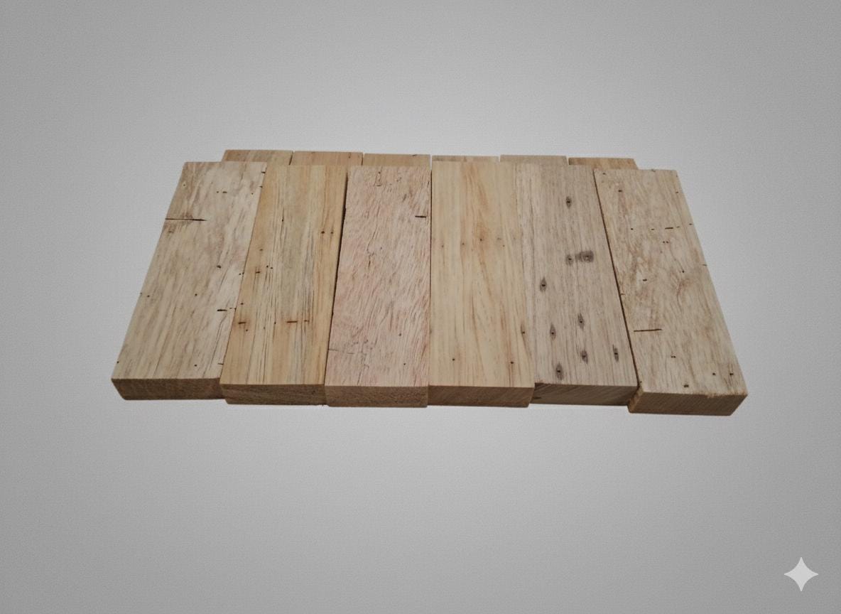 Lot of 6 Exotic Rose Hardwood Blanks – Rustic Character – Natural Features
