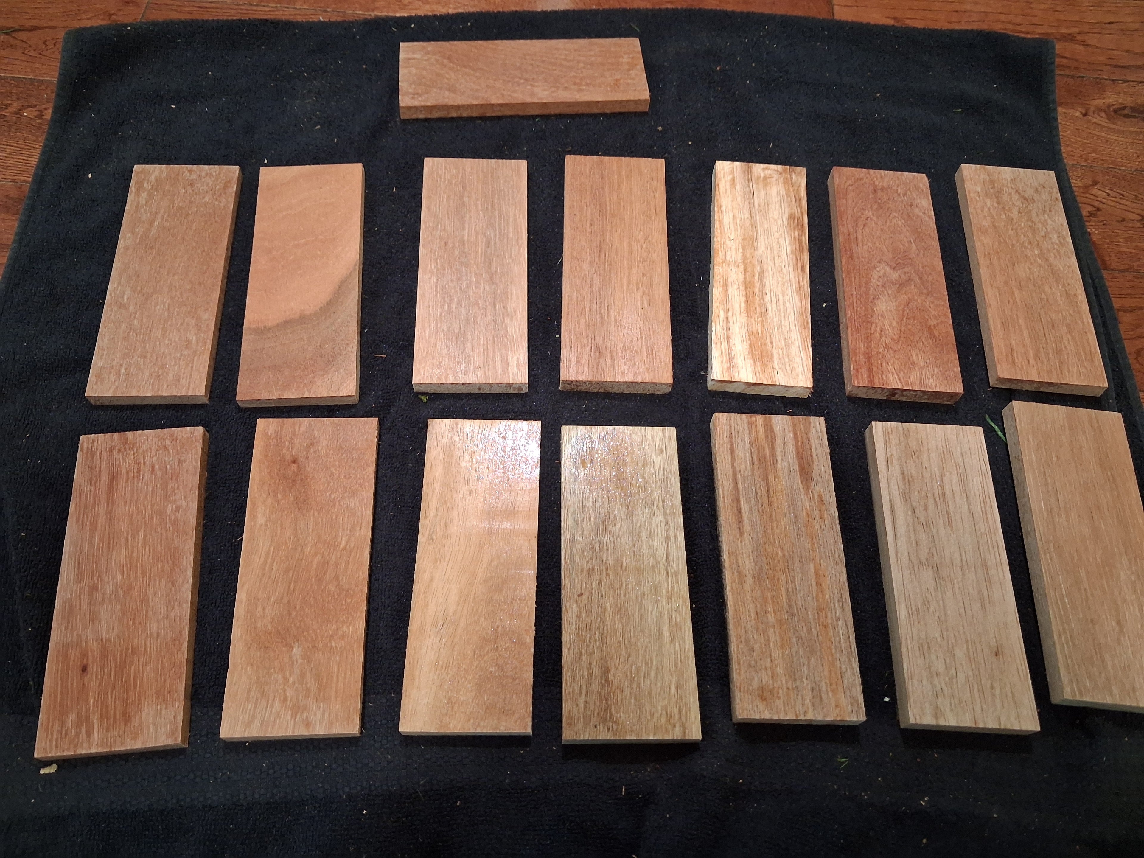 Exotic Wood Craft Boards – Unique Set of 15 – 6 1/2" × 2 1/2"