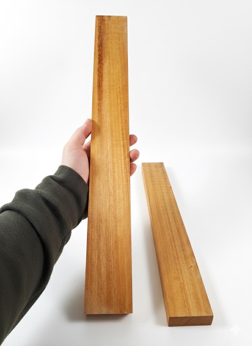 PièceMatched Pair of Golden Exotic Hardwood – Natural Luster &amp; Straight Grain – 2 Pieces