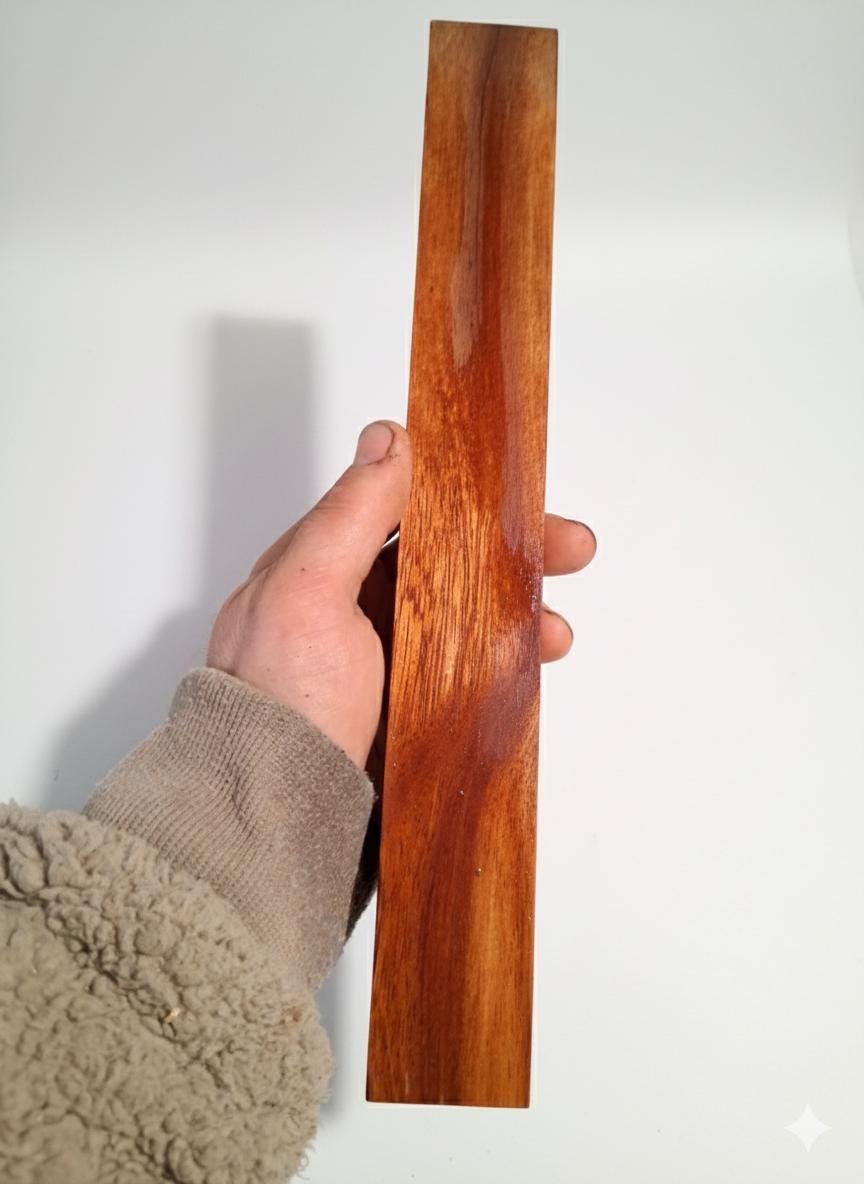 Dense Deep Red Exotic Wood Blank – Rich Grain – 12"