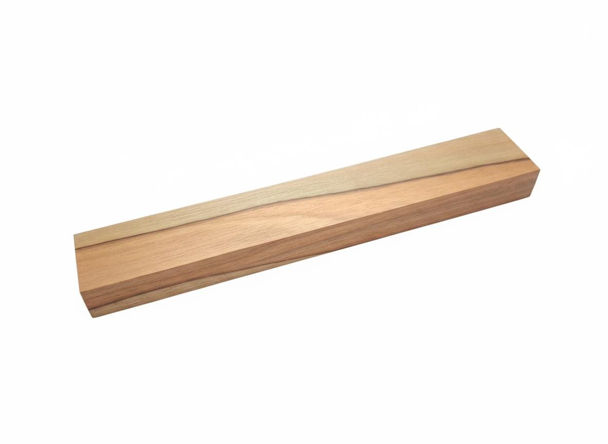 Long Lignum Vitae-Type Exotic Hardwood Blank – Dense Honey-Gold Wood with Natural Dark Line – 15" × 2 3/8" × 1 1/4