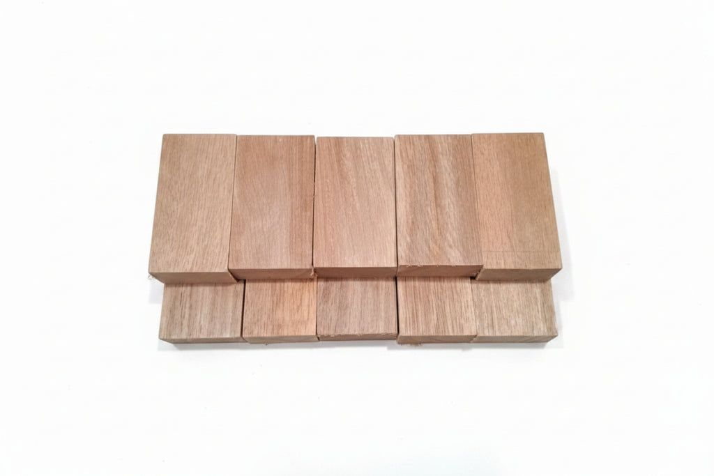 Silky Exotic Wood Blank – Rosé &amp; Golden Figure – Approx. 160 g Each