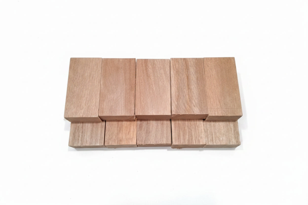 Silky Exotic Wood Blank – Rosé &amp; Golden Figure – Approx. 160 g Each