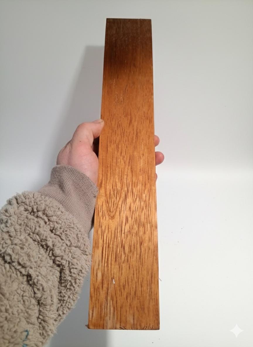 Dense Exotic Hardwood Blank – Bold Cathedral Grain – Unique Piece