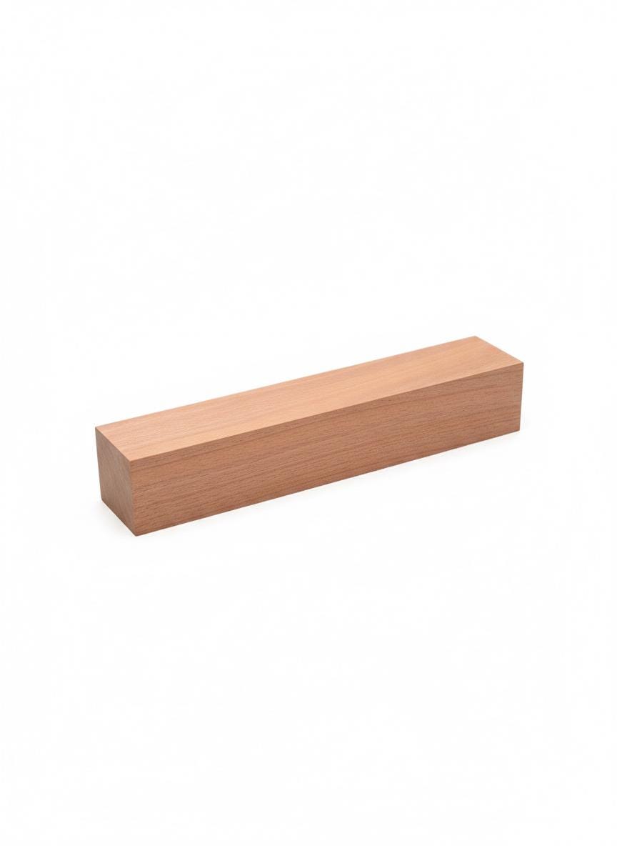 Pink Exotic Wood Turning Blank – Figured &amp; Silky Grain – 1 3/4" × 1 3/4" × 10 1/2"