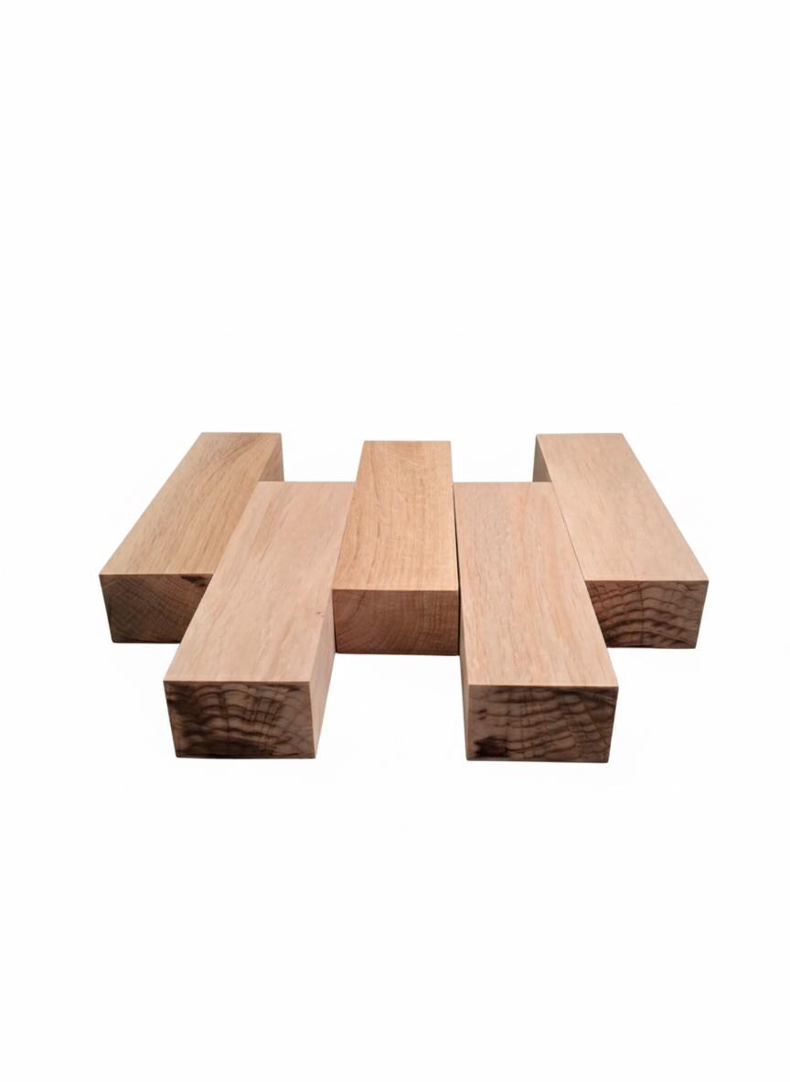 Hévéa (Rubberwood) – Édition Premium – Blocs exotiques à lignes minérales naturelles