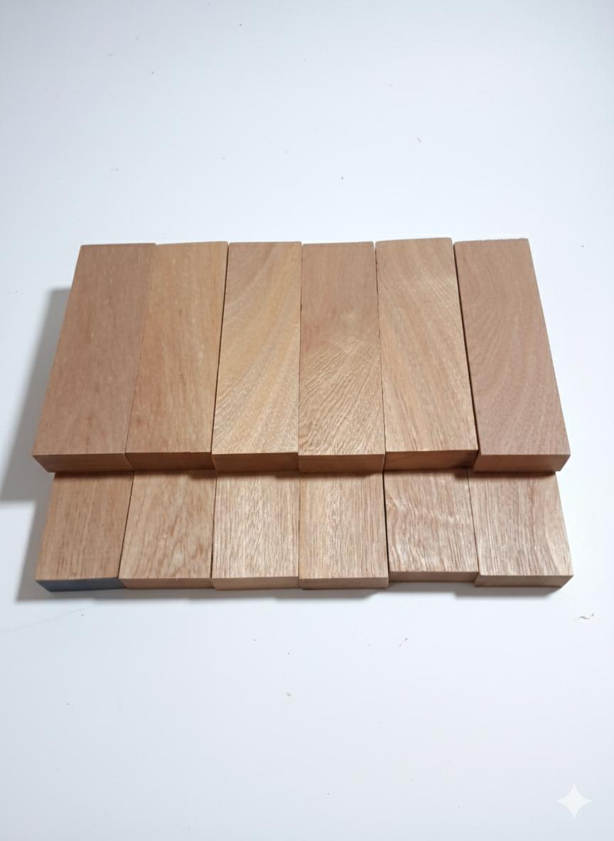 Blocs bois exotique grain rouge brillant lot de 2 bois premium pour manches couteaux tournage