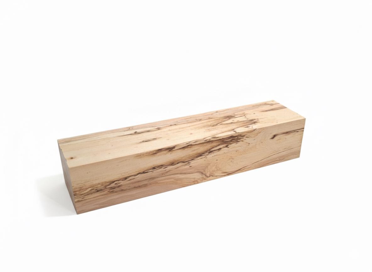 Bloc d’érable spalté unique 3 1/2" x 3 1/4" x 17" – Bois léger à veinage spectaculaire – Pièce décorative ou sculpture