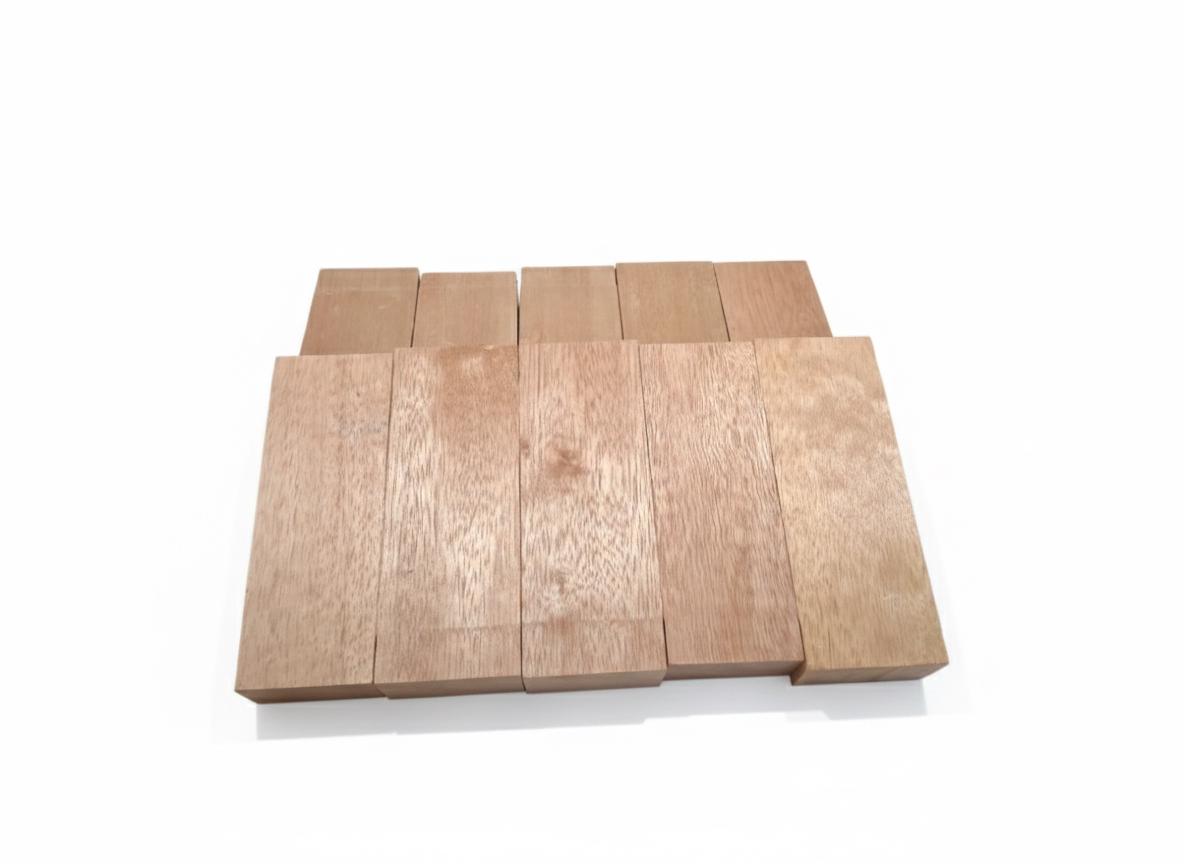 African Mahogany Pink-Tone Blanks – Lot of 10 – 2 1/4" × 1 1/4" × 6" Minimum