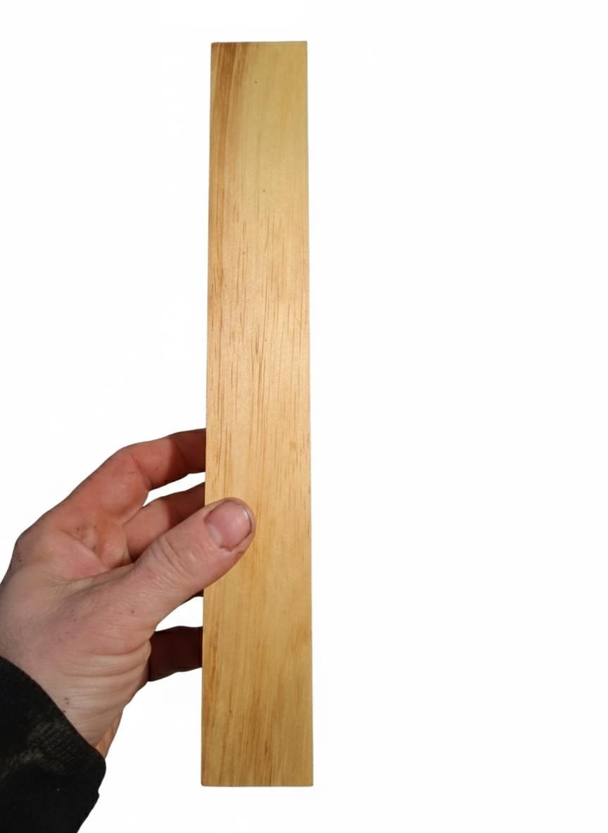 Exotic Wood Blank – Golden Yellow Straight Grain – 11 1/4" × 1 1/2" × 1 1/16" – 123 g