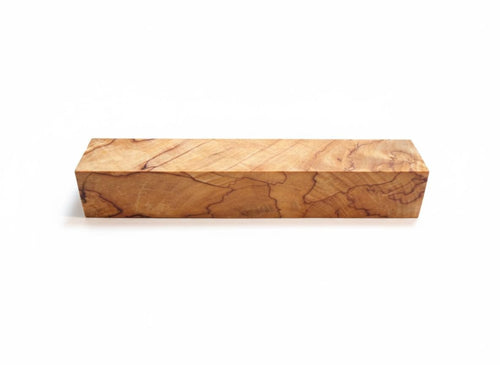 and-Spalted Yellow Birch Blank – Golden Figure &amp; Dark Zone Lines – 7"