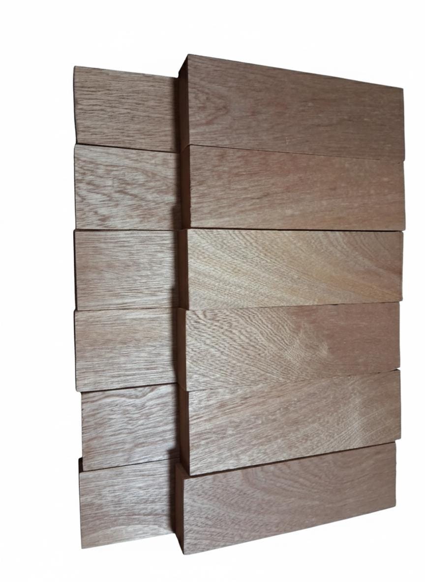 Blocs bois exotique grain rouge brillant lot de 2 bois premium pour manches couteaux tournage