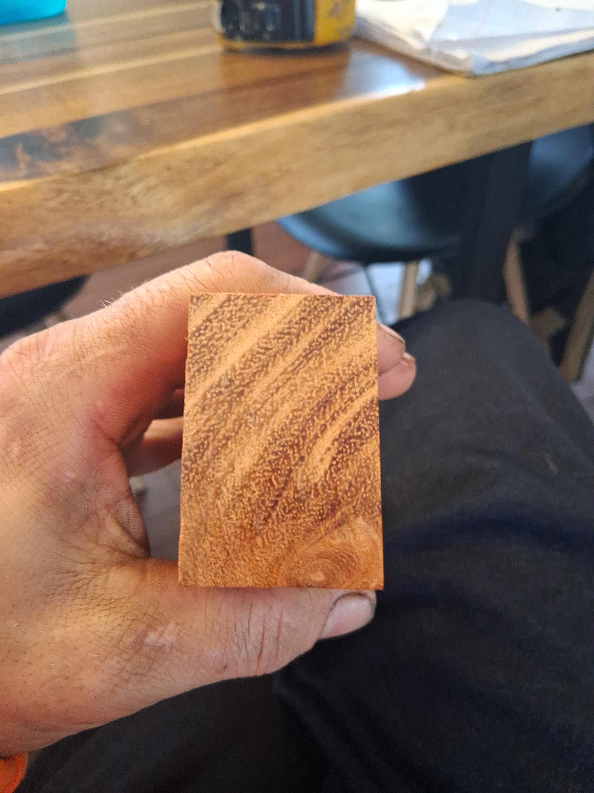 Dense Exotic Hardwood Blank – Warm Orange &amp; Copper Grain – 12 3/4″