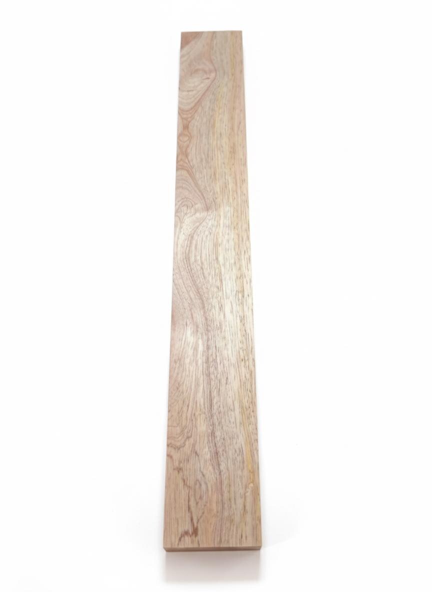 Dense Figured Exotic Hardwood Blank – Pink &amp; Brown Feathered Grain – 18" × 2 3/8" × 1"