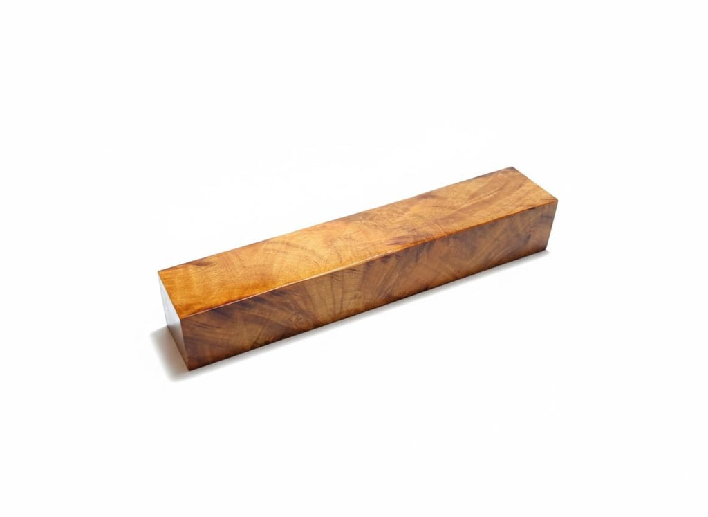 Nœud de Loupe Érable Stabilisé Blond Doré Bloc Unique Pour Coutellerie Tournage Création Fine