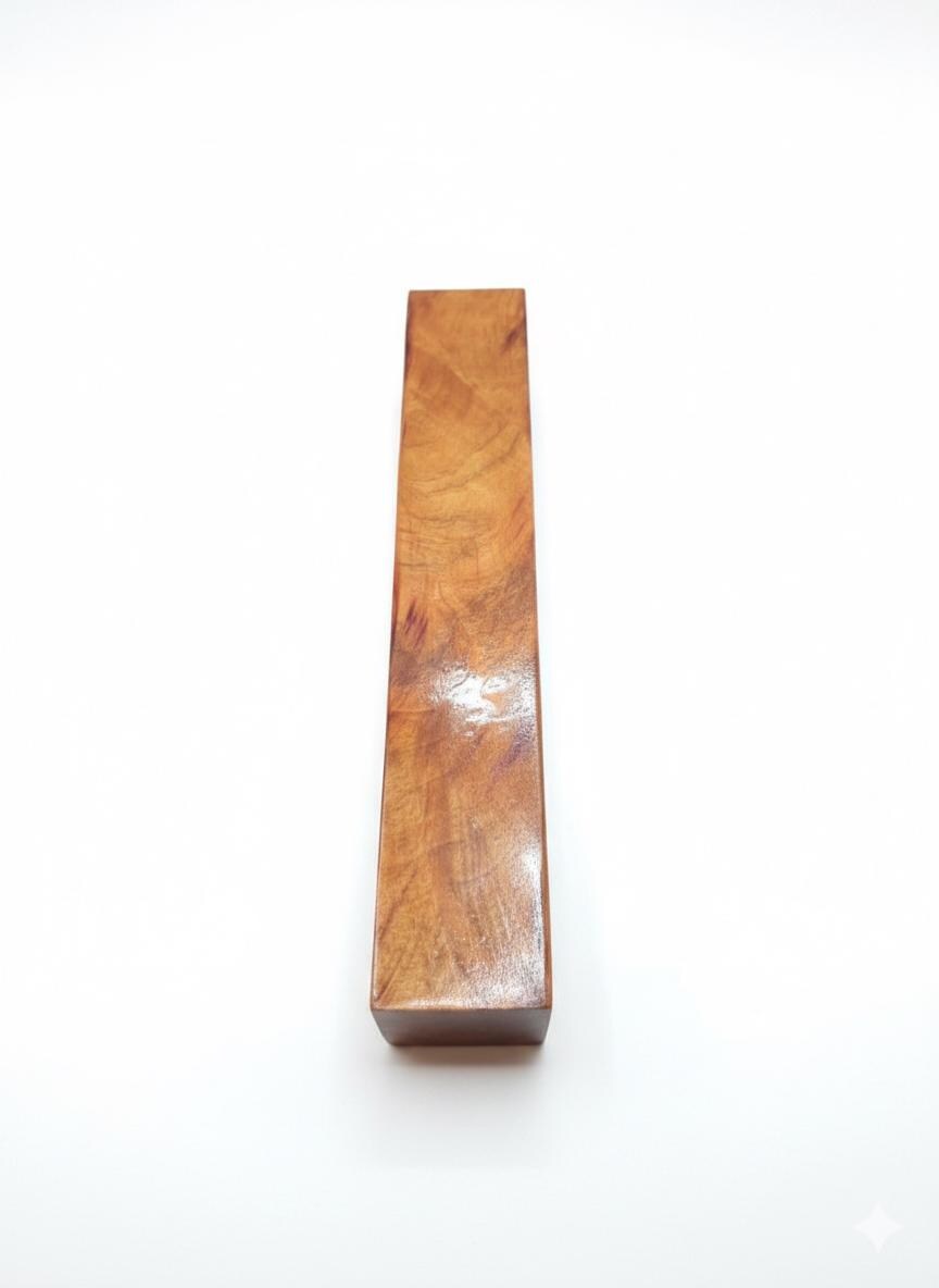 Nœud de Loupe Érable Stabilisé Blond Doré Bloc Unique Pour Coutellerie Tournage Création Fine