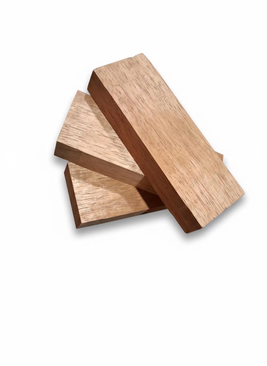 African Mahogany (Khaya) – Set of 3 Exotic Wood Blanks – One-of-a-Kind