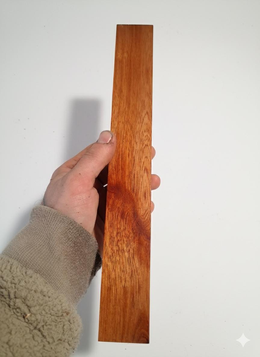 Dense Deep Red Exotic Wood Blank – Rich Grain – 12"