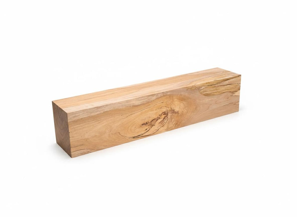 Bloc d’érable spalté unique 3 1/2" x 3 1/4" x 17" – Bois léger à veinage spectaculaire – Pièce décorative ou sculpture