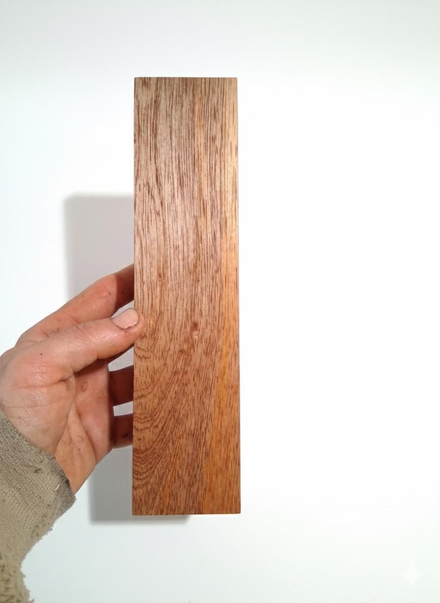 Acacia Wood Blank – Rich Wavy Grain – Unique Piece