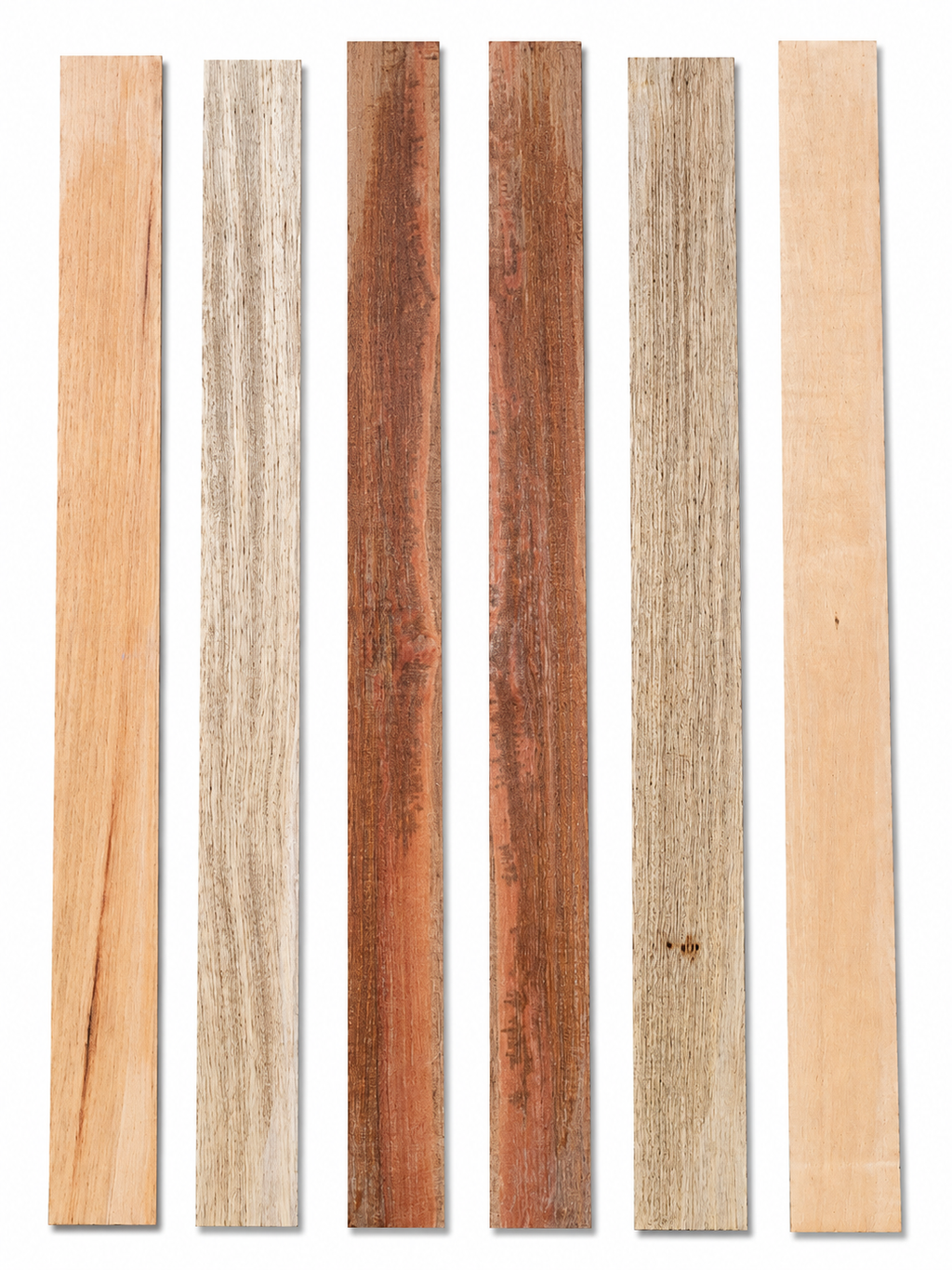Lot #52 – 6 Mixed Exotic Hardwood Boards – Contrast, Warm Tones &amp; Character