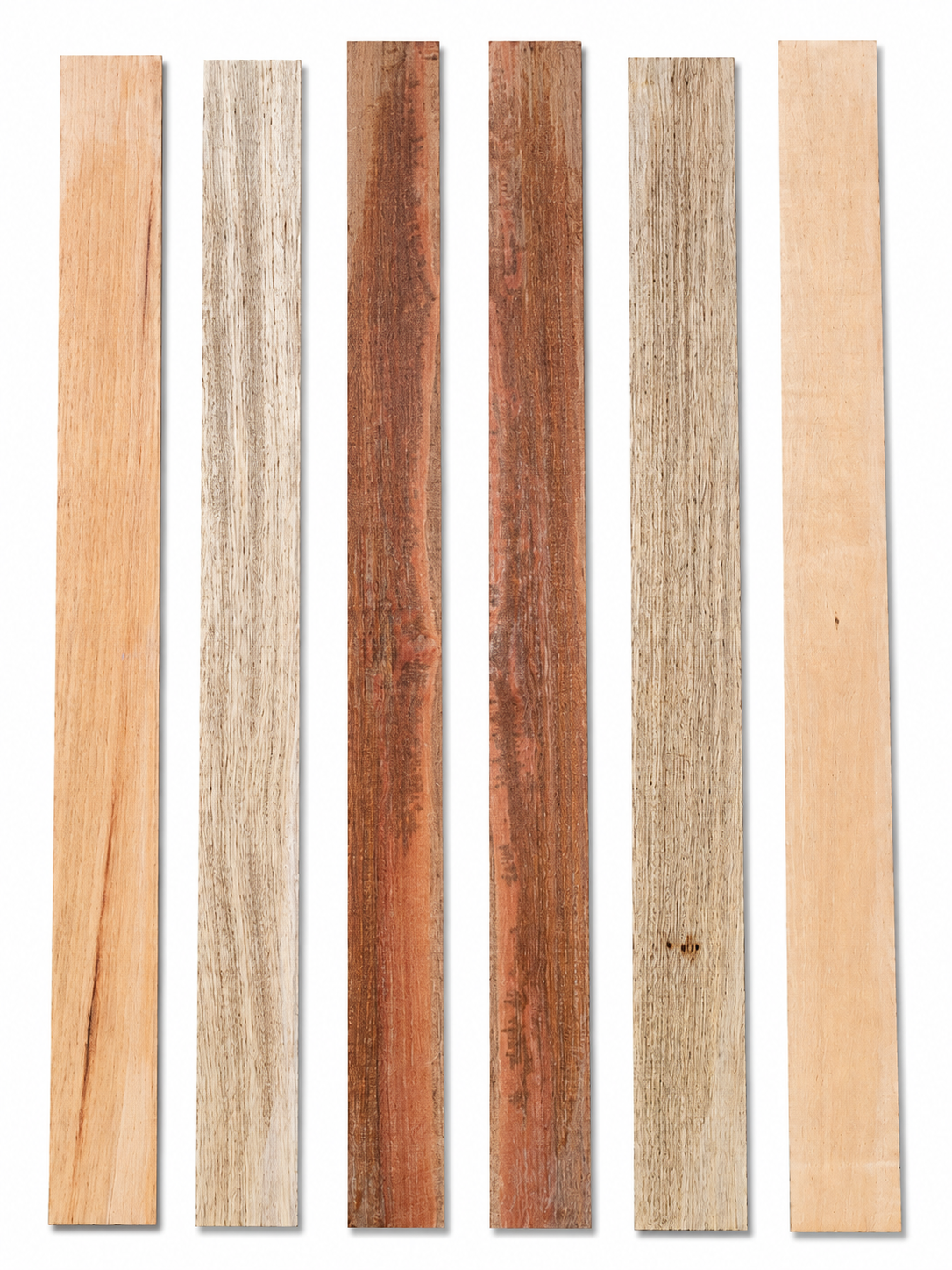 Lot #52 – 6 Mixed Exotic Hardwood Boards – Contrast, Warm Tones &amp; Character