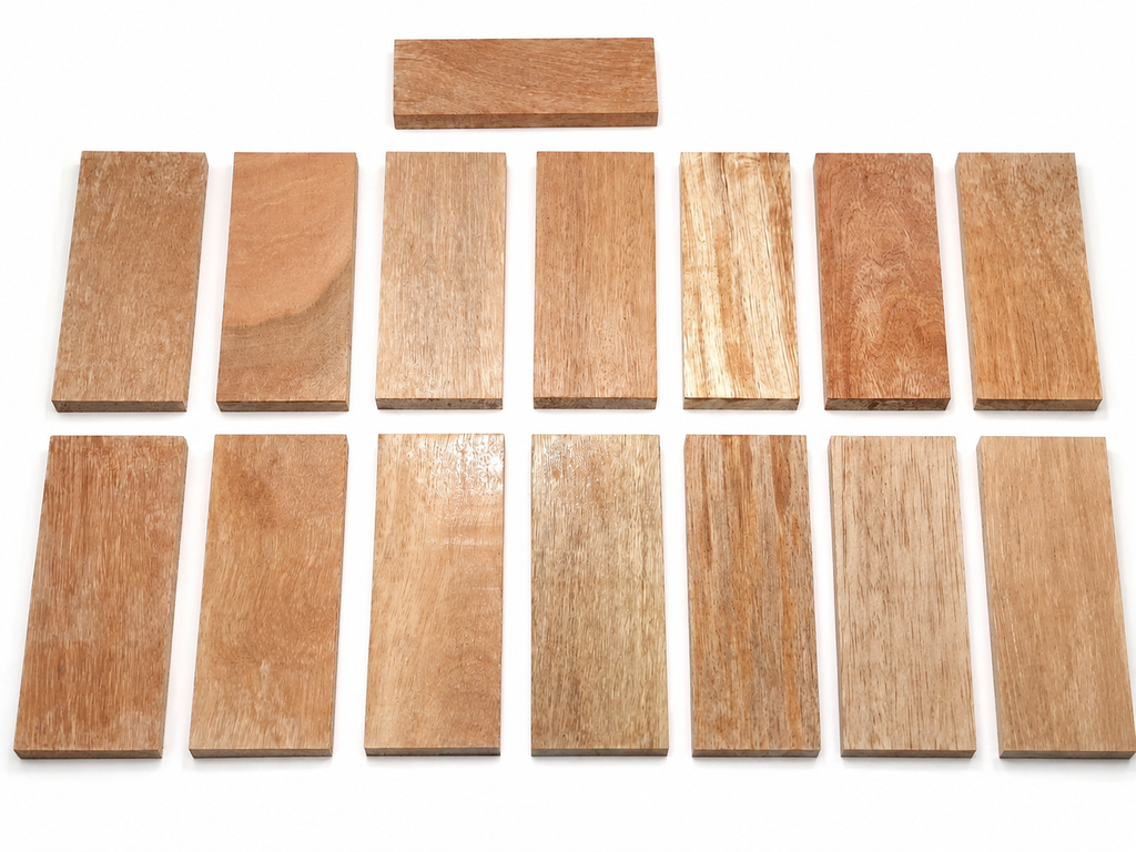Exotic Wood Craft Boards – Unique Set of 15 – 6 1/2" × 2 1/2"