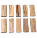 Spalted Exotic Wood Boards – Set of 10 – 2 3/8" × 6 1/2" × 3/8" Minimum