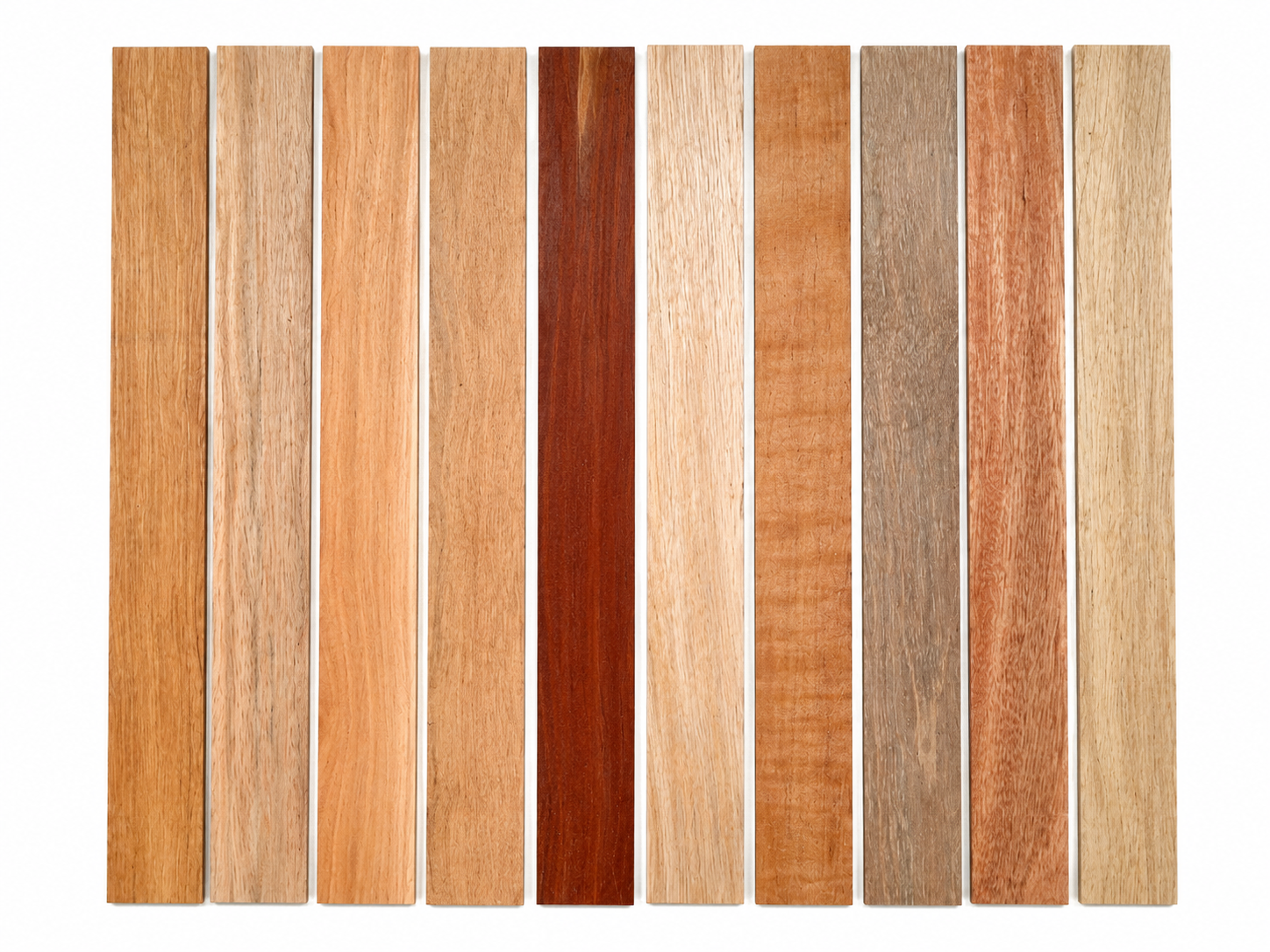 Premium Exotic Hardwood Board Pack – 16 Premium Boards – Minimum 18" × 2 1/4" × 5/16"