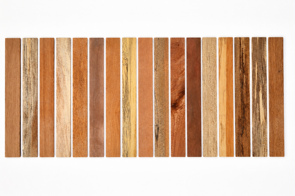 Premium Exotic Hardwood Board Pack –17 Premium Boards – Minimum 18" × 2 1/4" × 5/16"