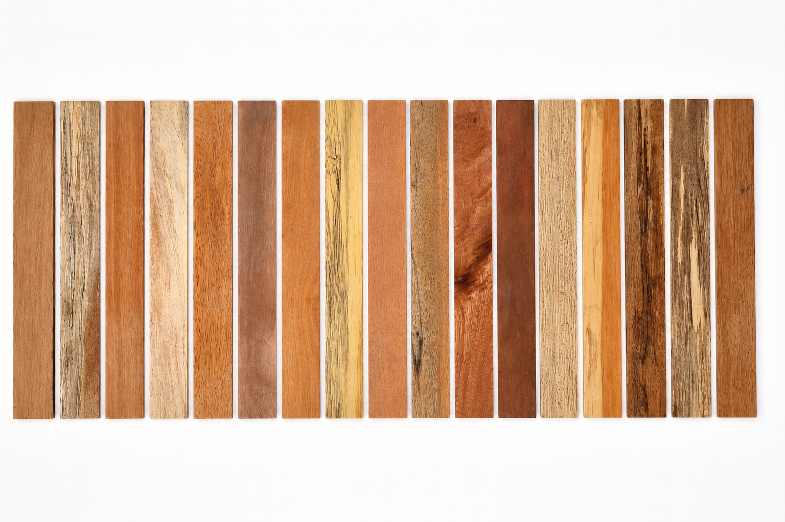 Premium Exotic Hardwood Board Pack –17 Premium Boards – Minimum 18" × 2 1/4" × 5/16"
