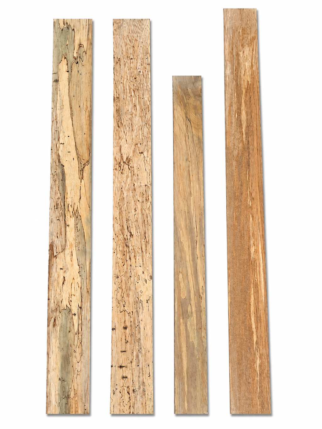 Lot #50 – 4 Spalted Exotic Hardwood Boards – Insect Gallery Character / Perfect in the Imperfect