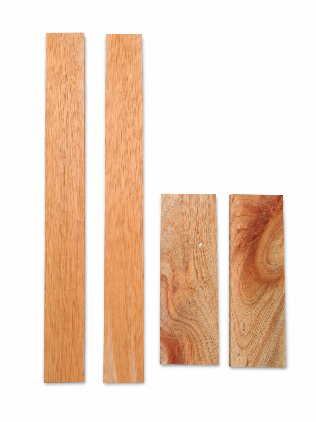 Lot #47 – 4 Exotic Hardwood Boards – Probable Rosewood Family / Figured Mixed Set