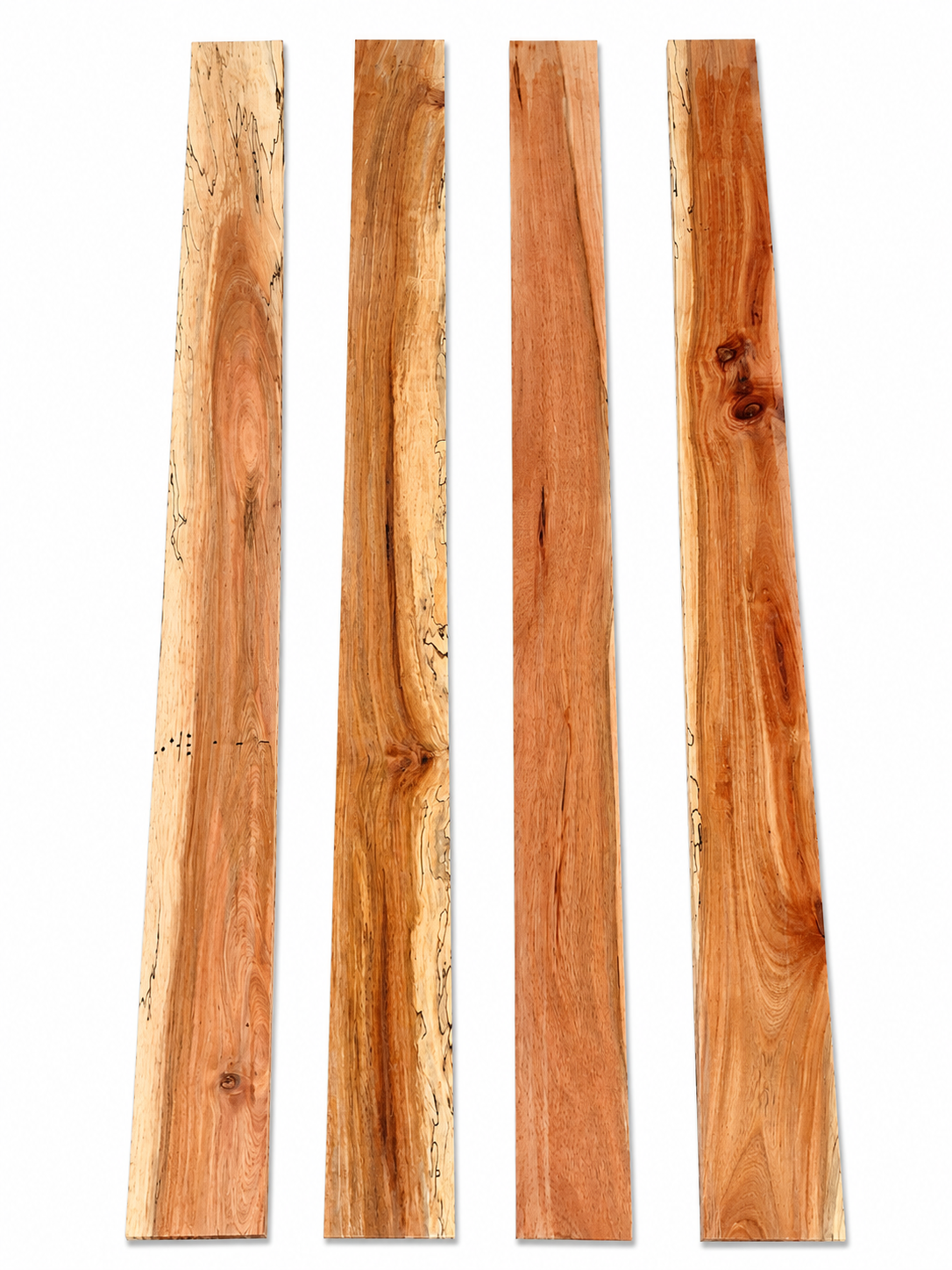 Rare Dense Spalted Rosewood Long Plank Set #5 – 4 Unique Boards