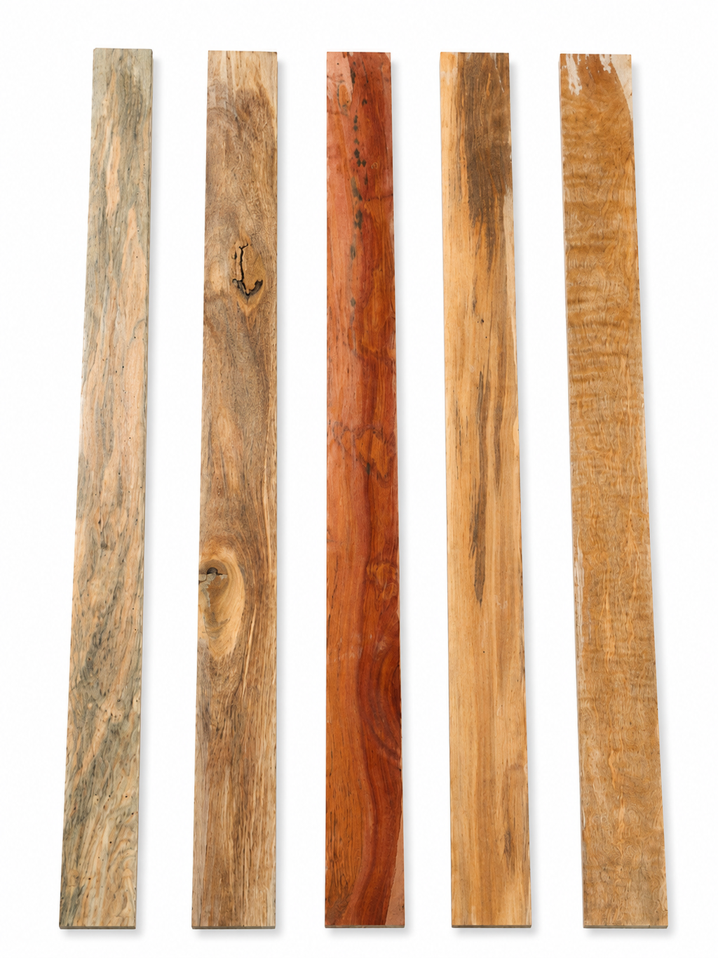 Lot #33 – Set of 5 Long Figured Hardwood Boards – Exact Pieces Shown