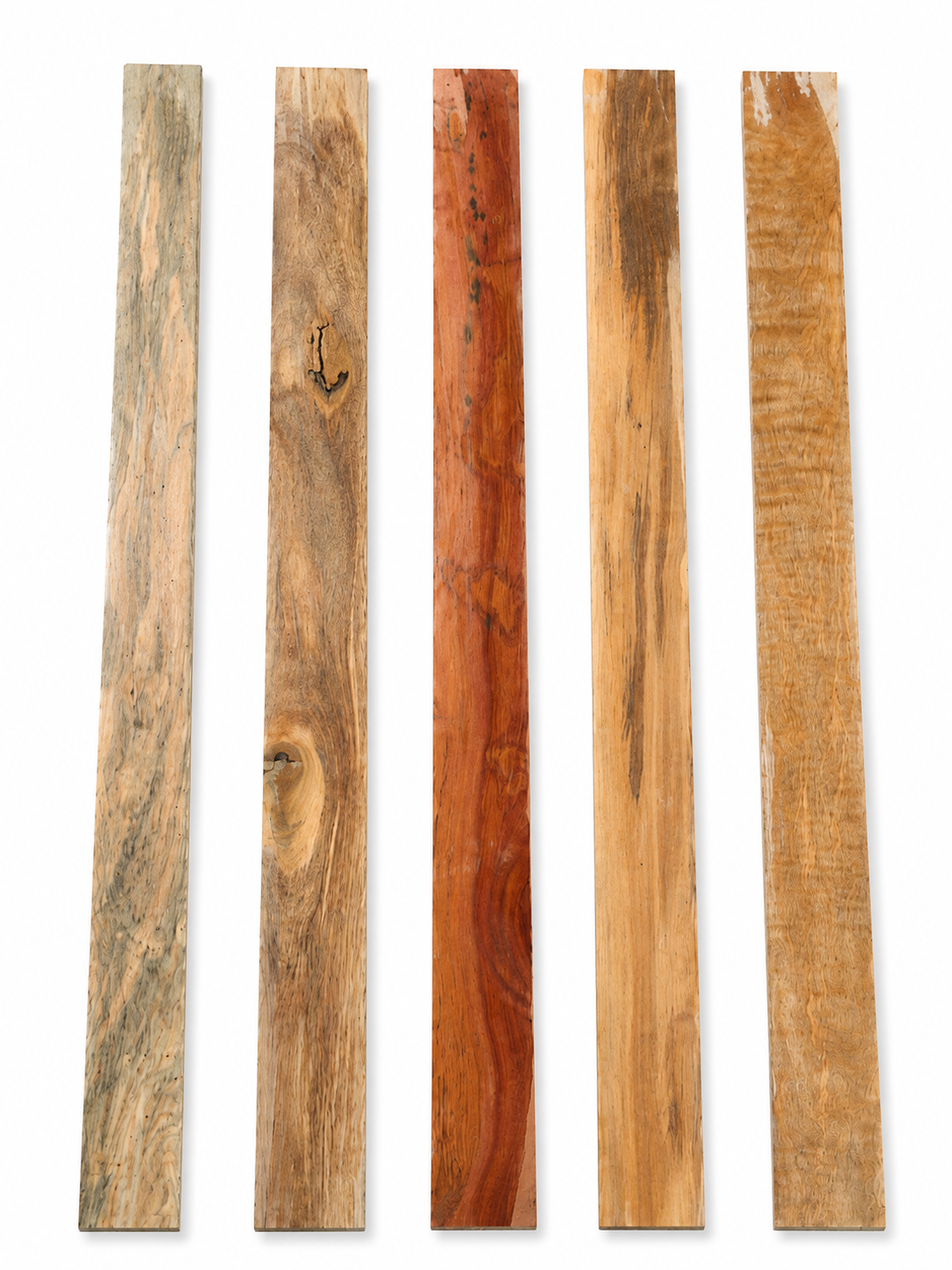 Lot #33 – Set of 5 Long Figured Hardwood Boards – Exact Pieces Shown