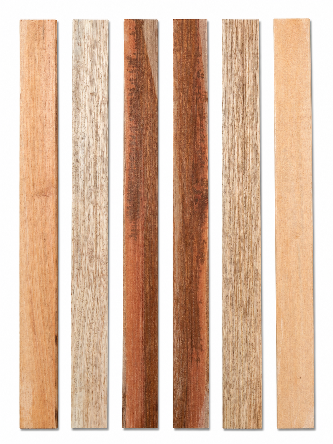 Lot #52 – 6 Mixed Exotic Hardwood Boards – Contrast, Warm Tones &amp; Character