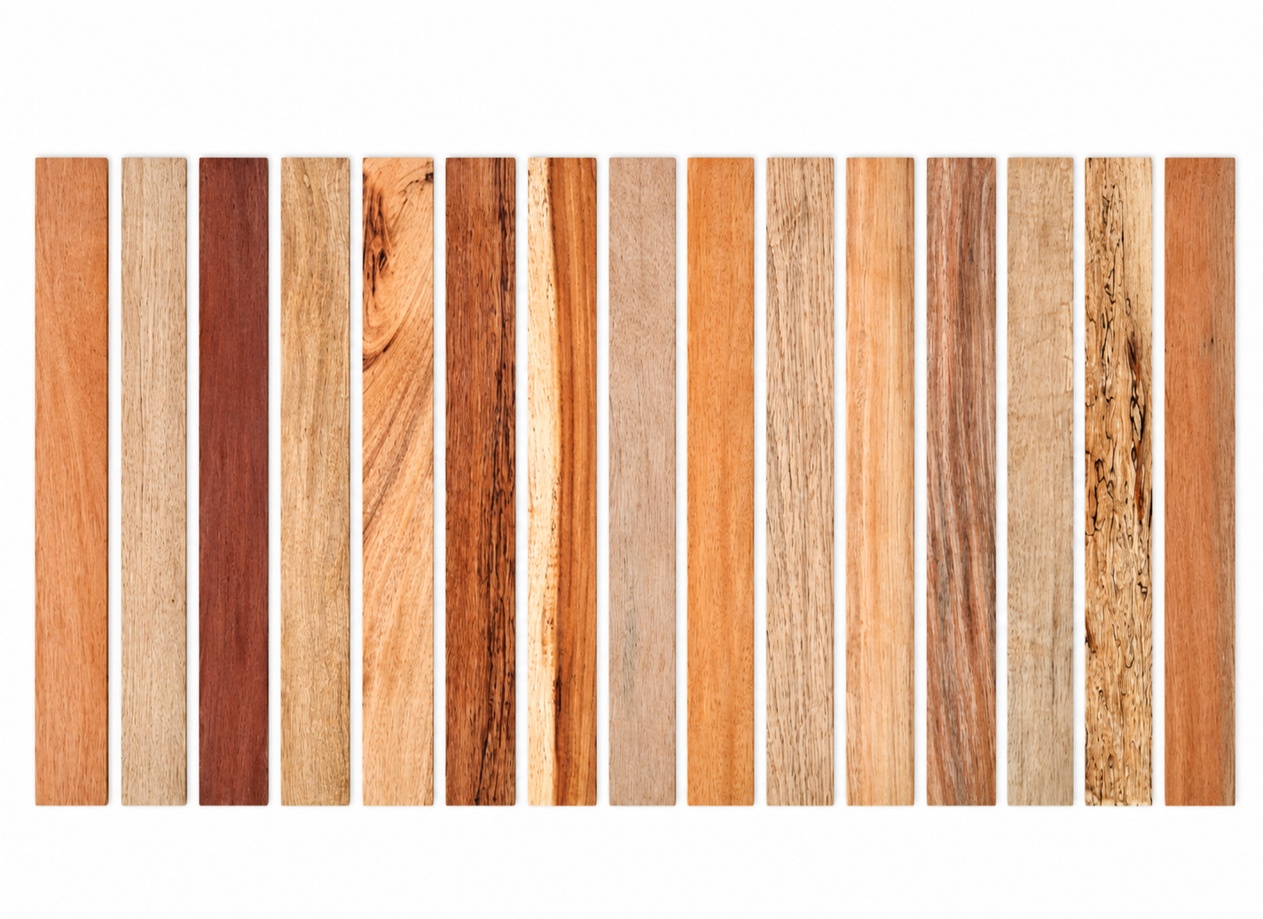 Premium Exotic Hardwood Board Pack – 16 Premium Boards – Minimum 18" × 2 1/4" × 5/16"