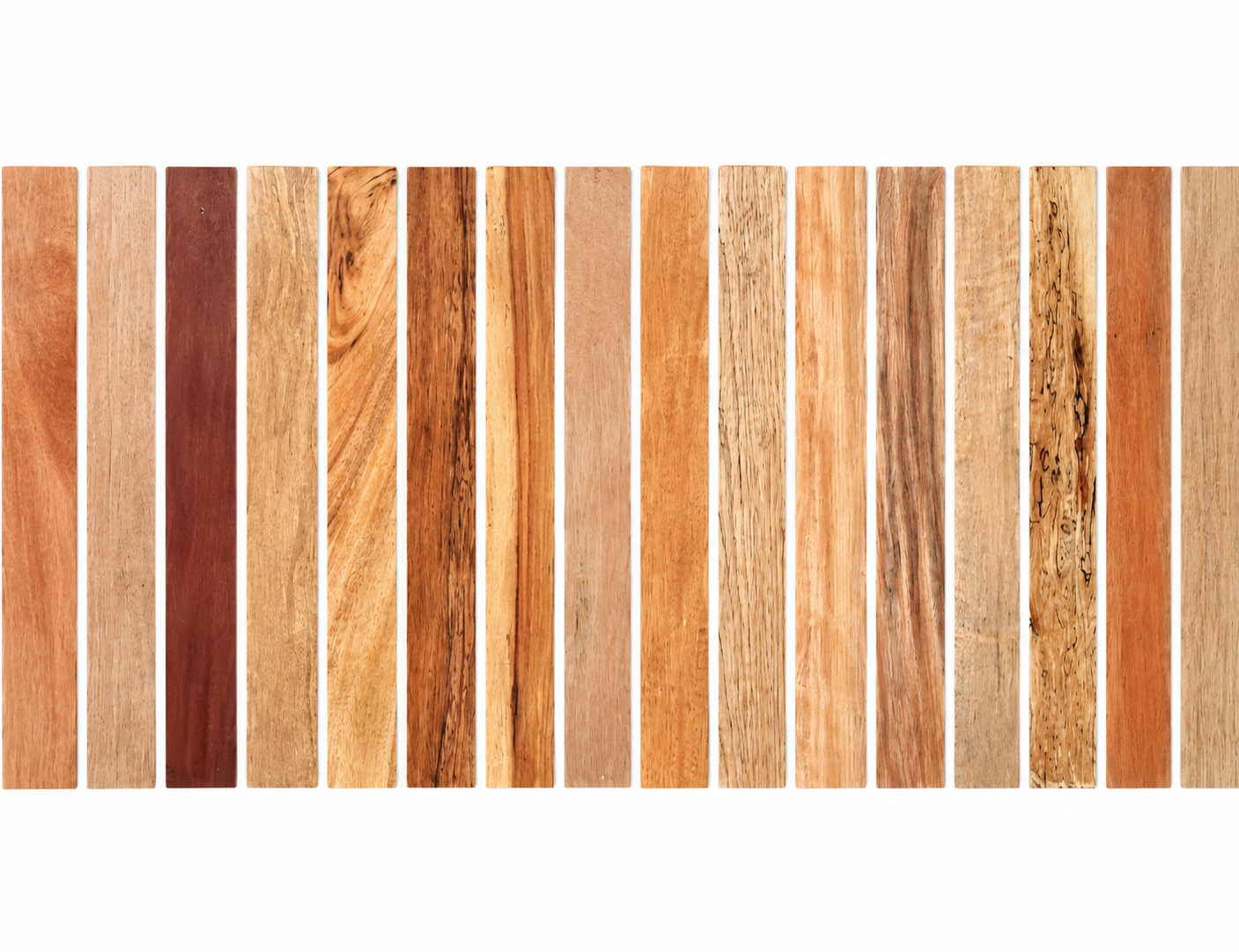 Premium Exotic Hardwood Board Pack – 16 Premium Boards – Minimum 18" × 2 1/4" × 5/16"