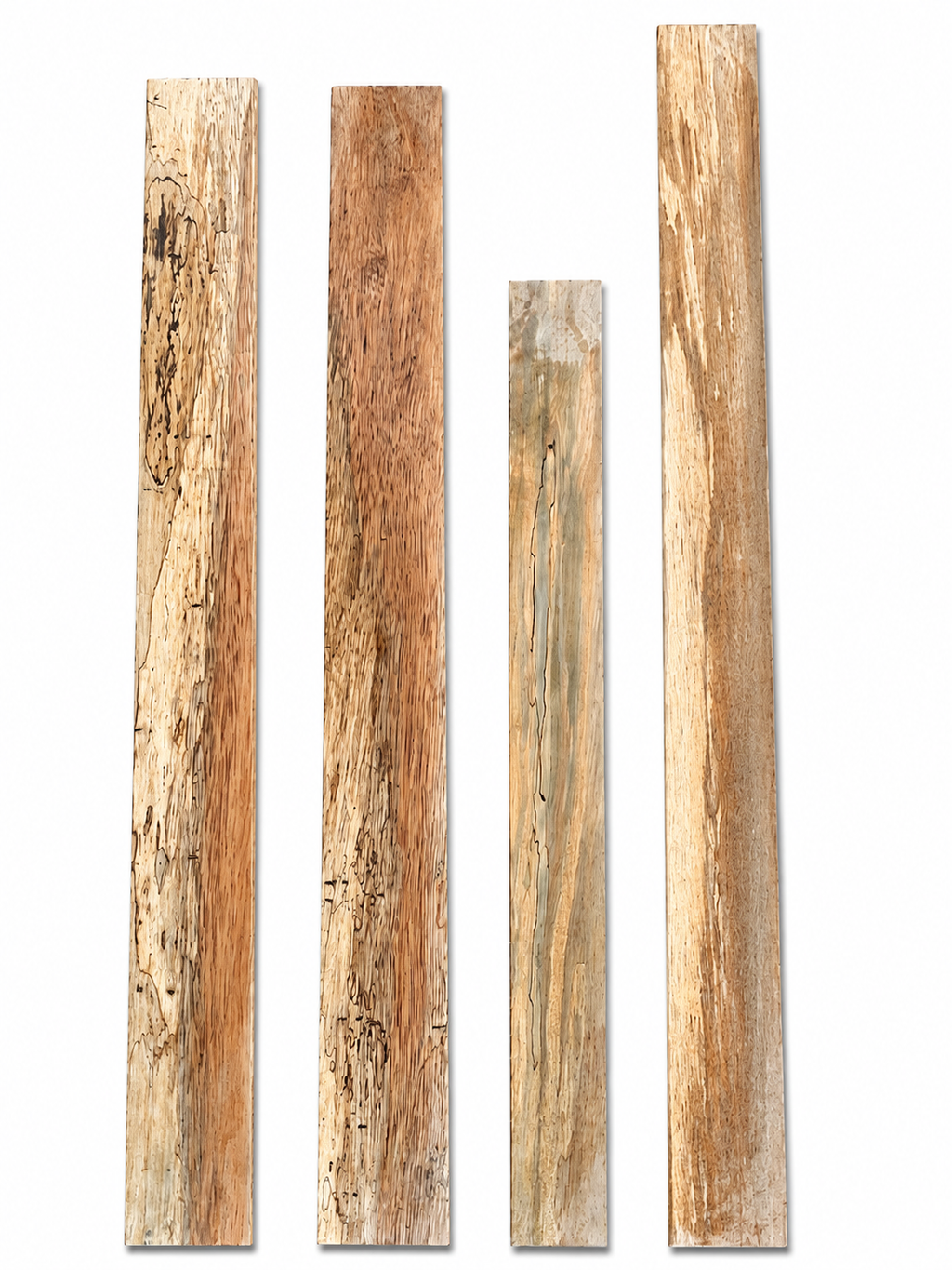 Lot #50 – 4 Spalted Exotic Hardwood Boards – Insect Gallery Character / Perfect in the Imperfect