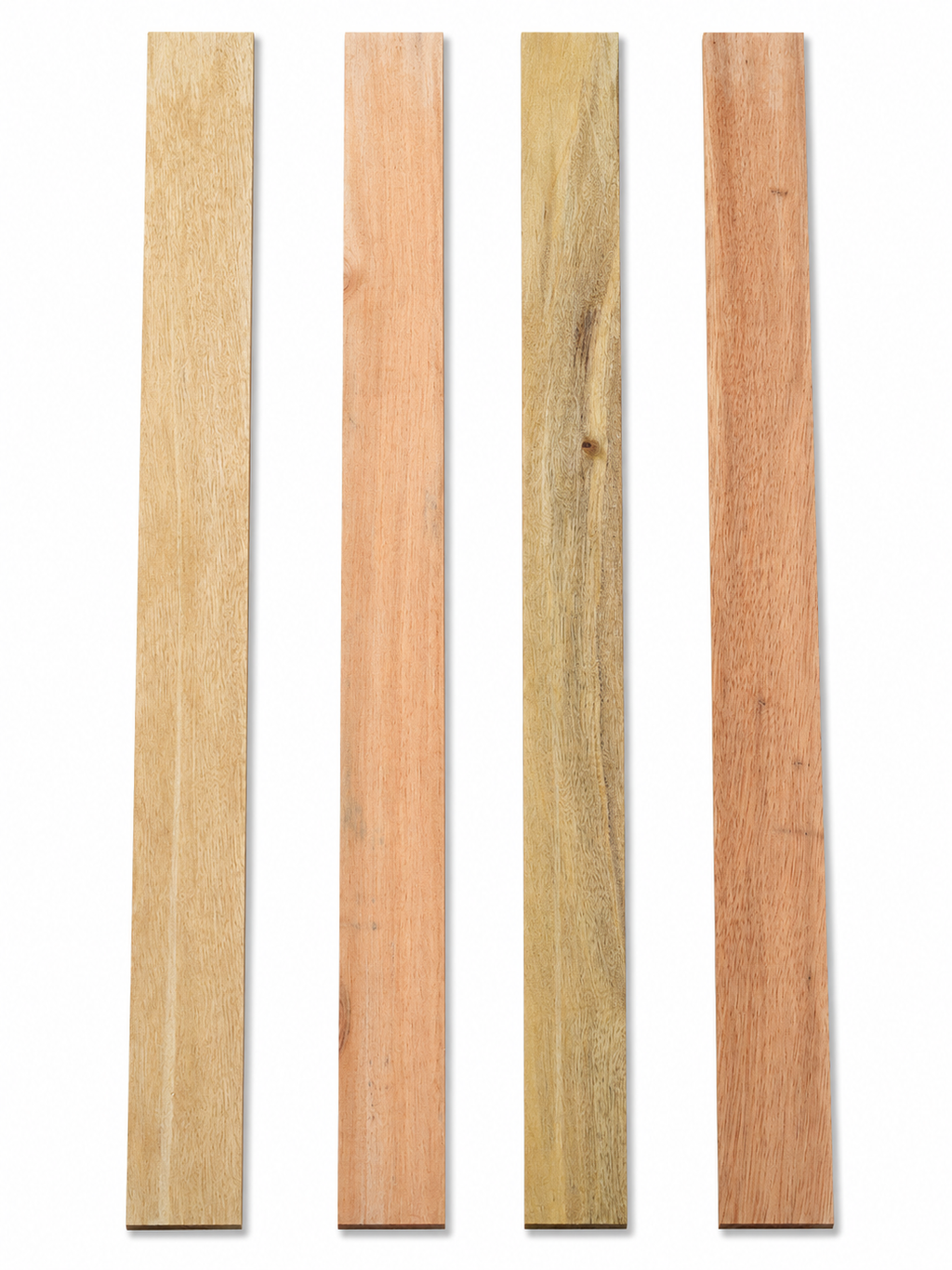 Lot #39 – Set of 4 Long Exotic Hardwood Boards – Distinct Natural Color Variation – Exact Pieces Shown