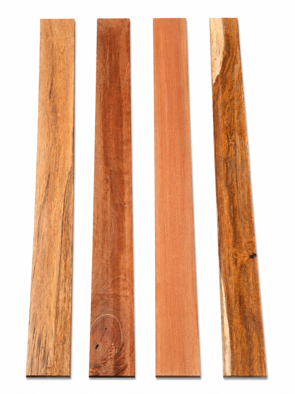 Premium Exotic Hardwood Long Plank Set #3 – 4 Unique Boards