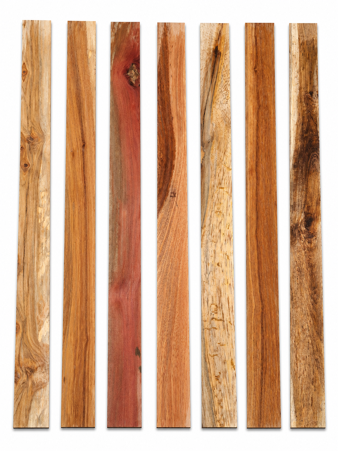 Figured Exotic Hardwood Long Plank Set #6 – 7 Unique Boards