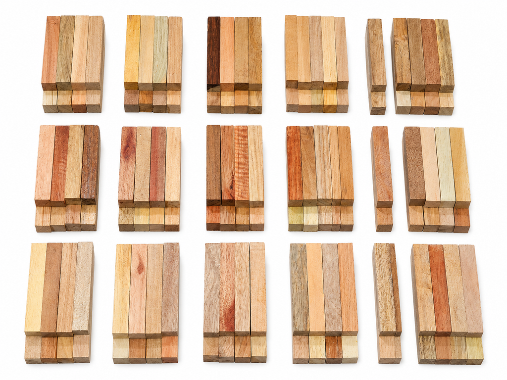 Artisan Curated Mystery Pack – Chatoyant Exotic Wood Pen Blanks (Pack of 8)