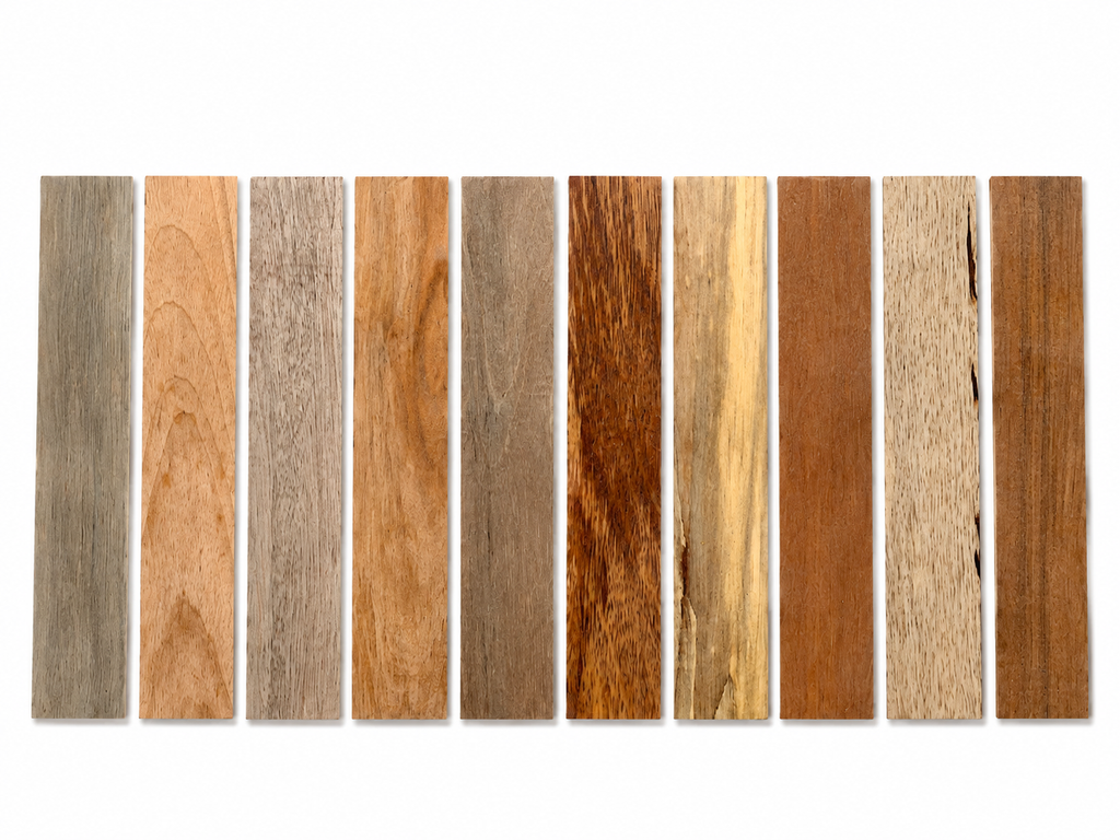 Premium Exotic Hardwood Board Pack – 10 Premium Boards – Minimum 12" × 2 1/4" × 5/16"