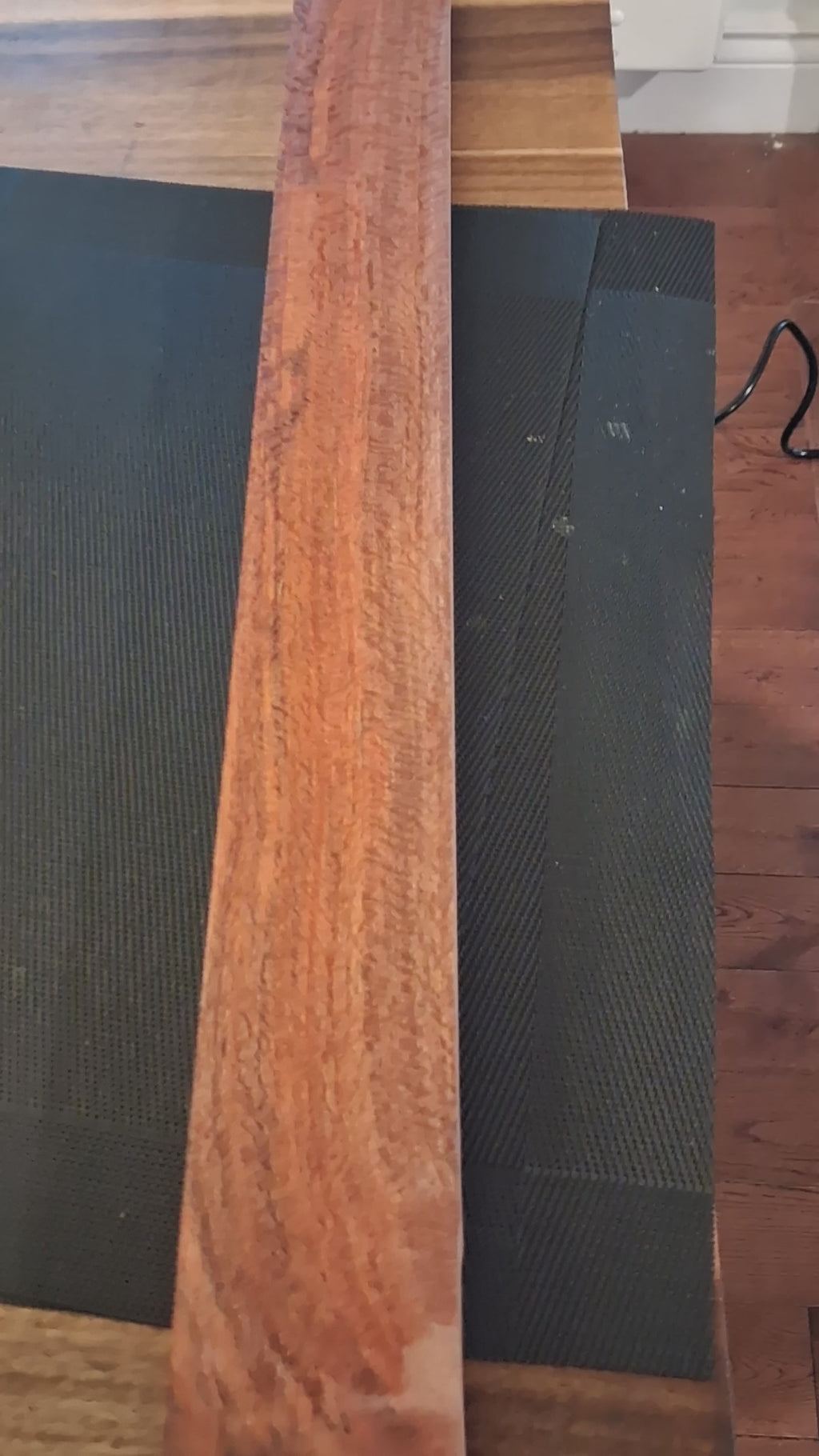 Premium Red Ember Exotic Hardwood Blank – Exceptional Figure &amp; Copper-Rose Chatoyance – 32" x 2.625" x 1.125"