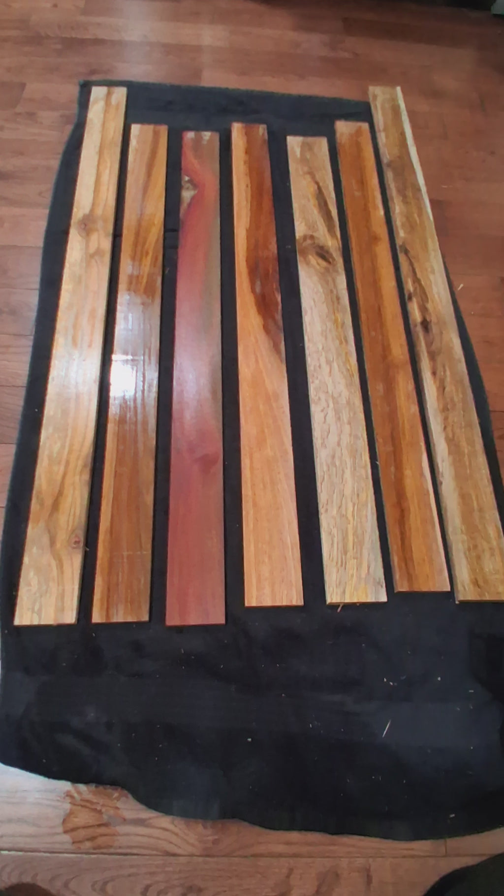 Figured Exotic Hardwood Long Plank Set #6 – 7 Unique Boards